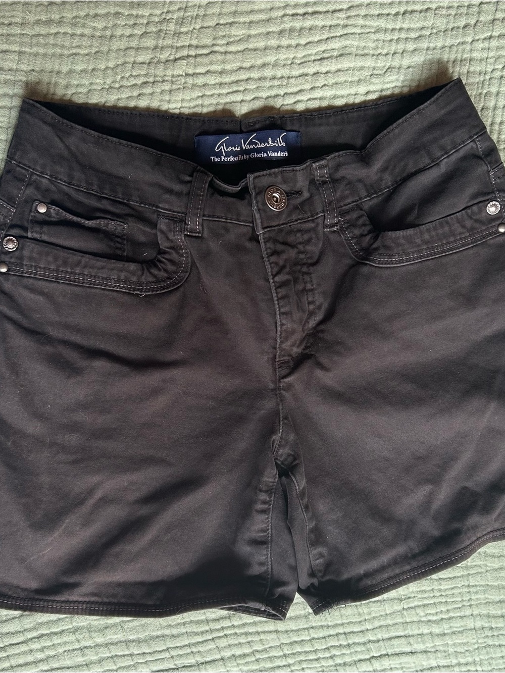 Gloria Vanderbilt Black Cotton Blend Jean Shorts